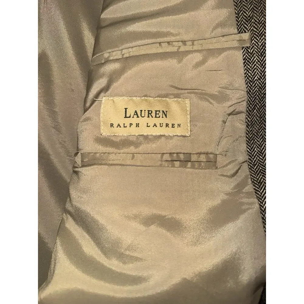 Lauren Ralph Lauren Herringbone Tweed Sport Coat 42L Brown Wool Blazer Canada
